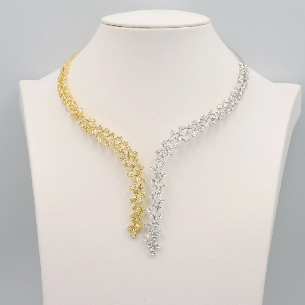 Frost Fratelli Fancy Yellow & White Diamond Cocktail Necklace FN-1965 #4
