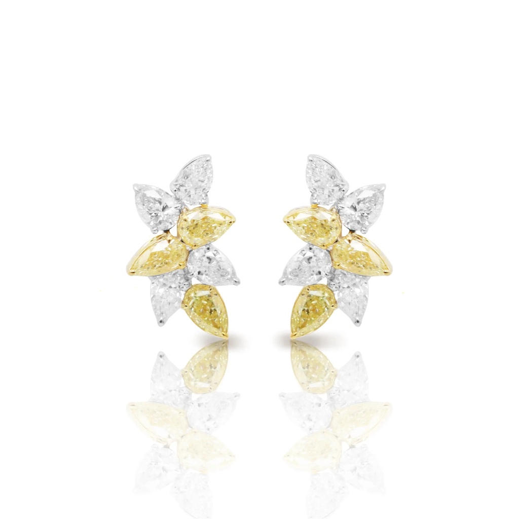 Frost Fratelli Fancy Yellow & White Diamond Earrings FER-1842