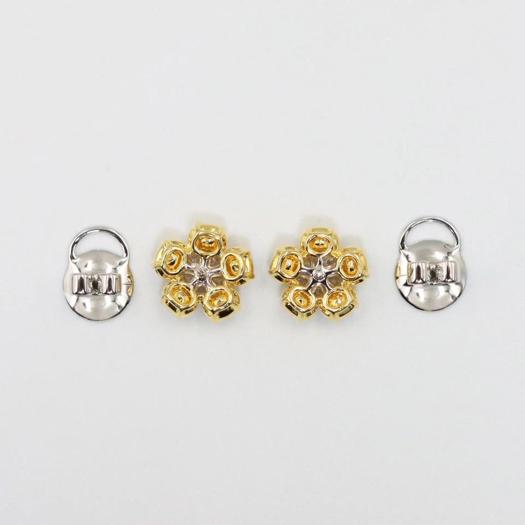 Frost Fratelli Fancy Yellow & White Diamond Flower Earrings FER-2208 #2