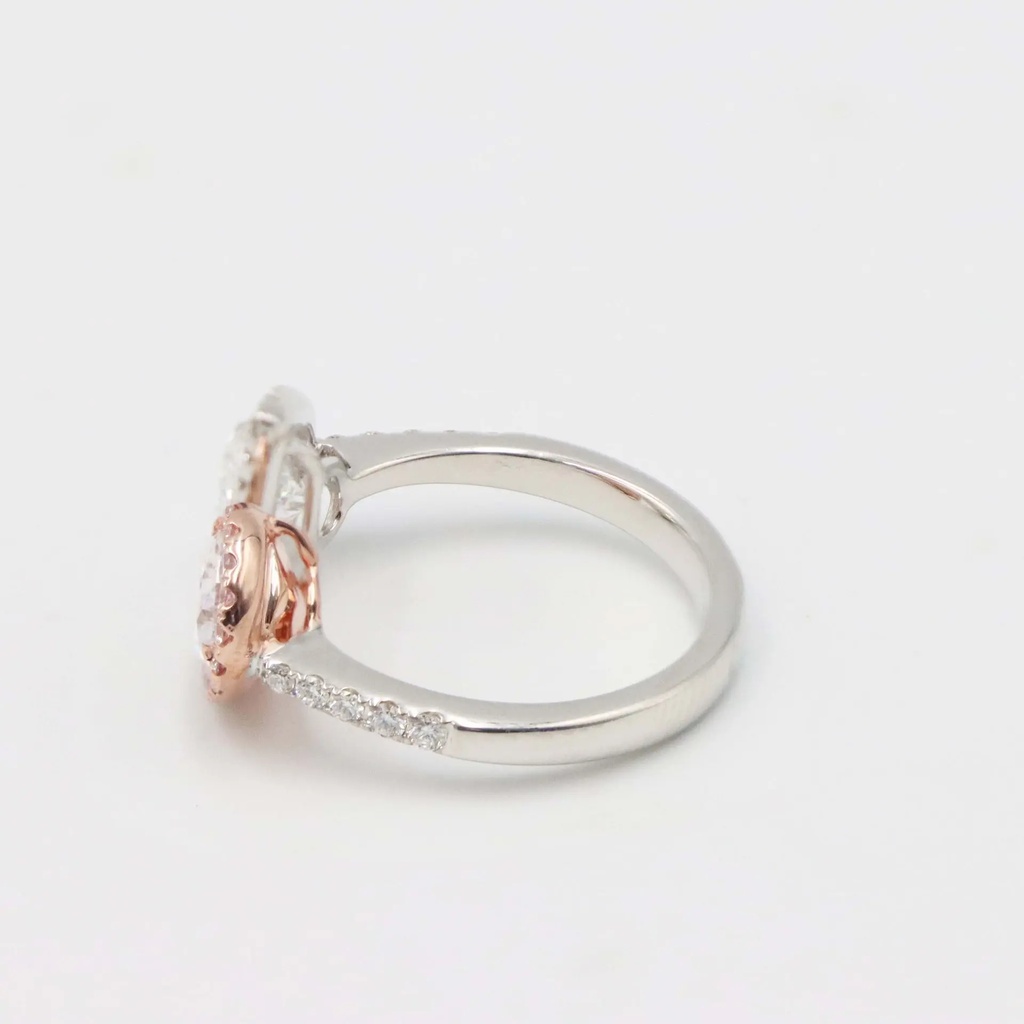 Frost Fratelli Pink & White Diamond Double Pear Ring #2