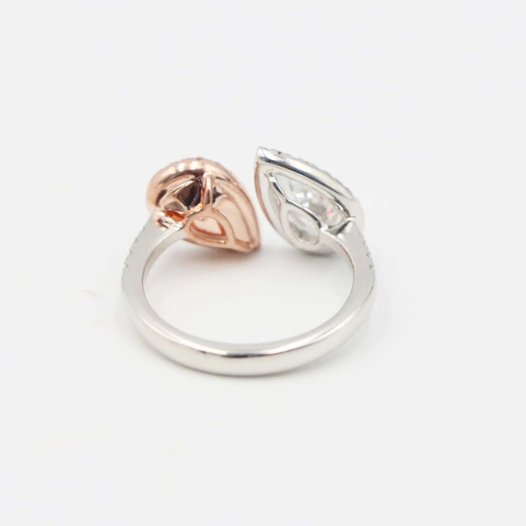 Frost Fratelli Pink & White Diamond Double Pear Ring #3