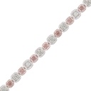 Frost Fratelli Pink & White Diamond Halo Cocktail Bracelet FBR-1888