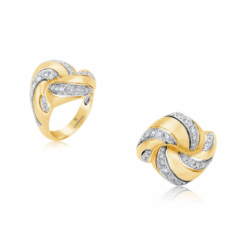 Andreoli Rose Gold Art Deco Diamond Ring R3031-1 #2