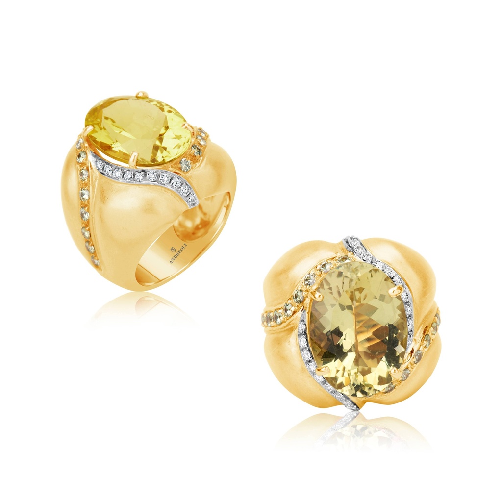 Andreoli Rose Gold Citrine Rose Gold Ring R5247 #2