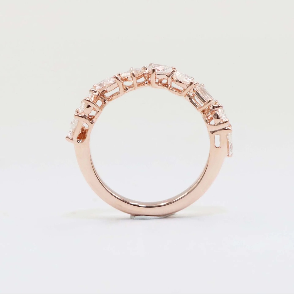 Frost Fratelli Rose Gold Mixed Shape Half Eternity Ring #4