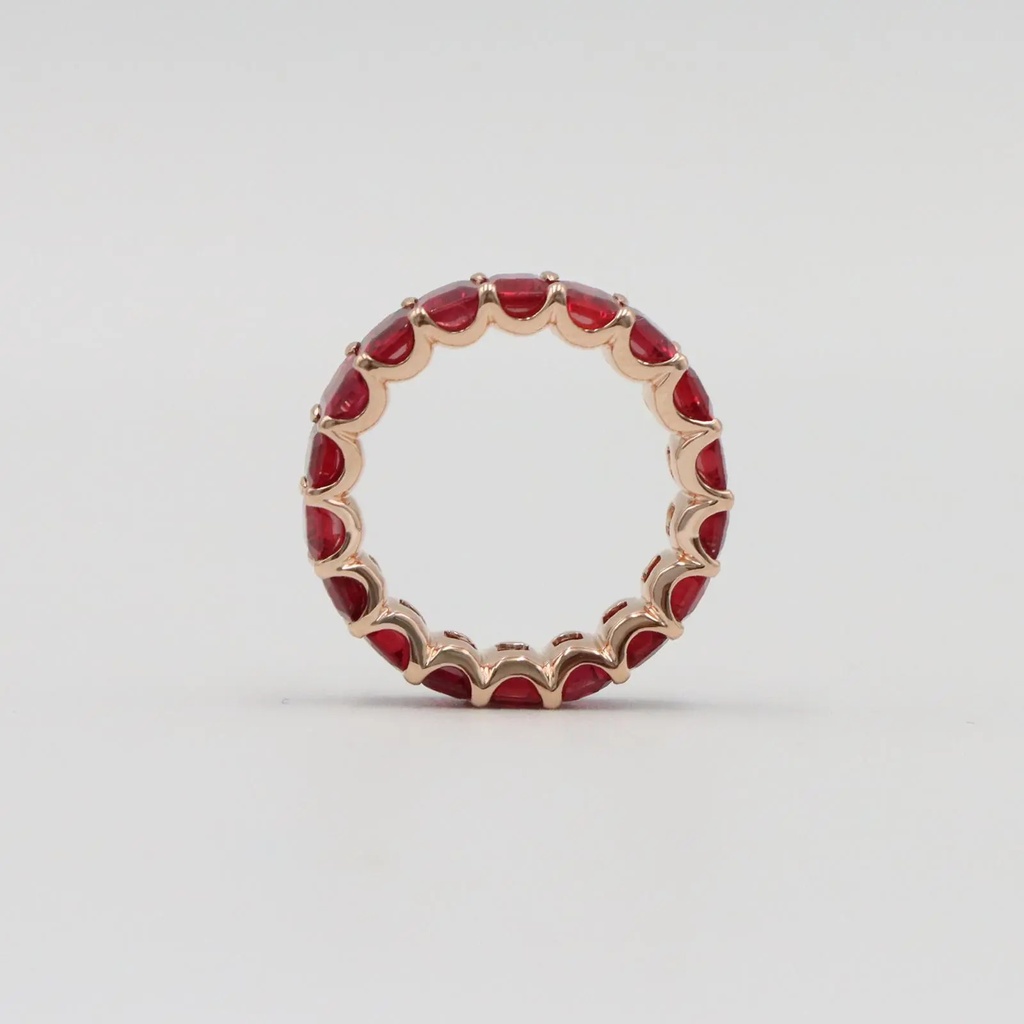 Frost Fratelli Rose Gold Ruby Full Eternity Ring #2