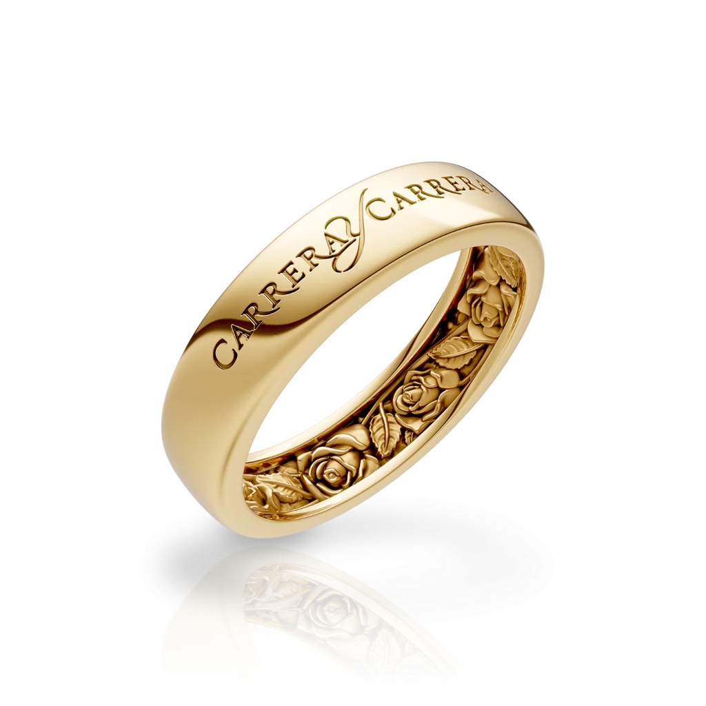 Carrera y Carrera Wedding Ring Beauty Inside Roses 0133.1