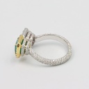 Frost Fratelli White Diamond & Emerald Double Stone Ring #2