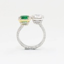 Frost Fratelli White Diamond & Emerald Double Stone Ring #3