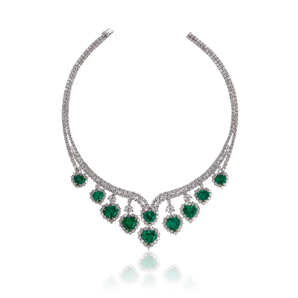 Andreoli White Gold Amore Emerald Necklace N548