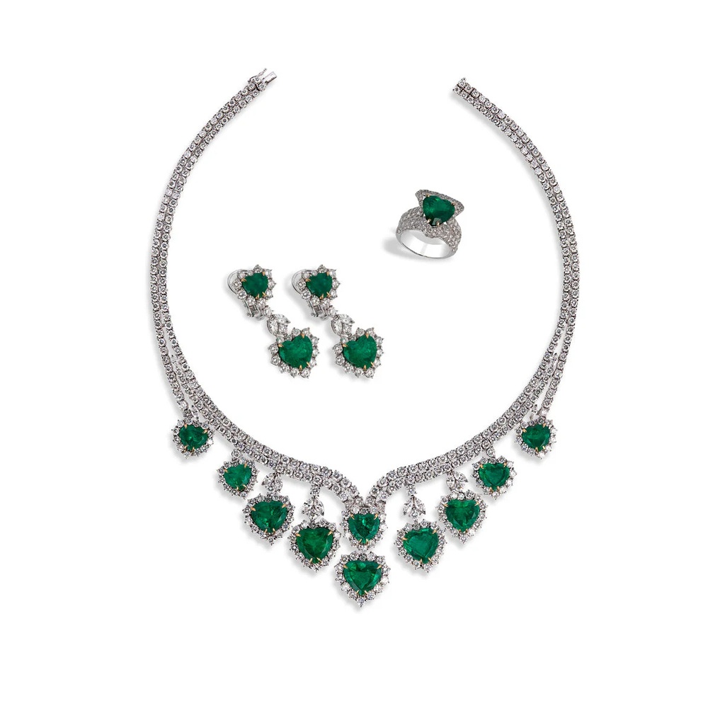 Andreoli White Gold Amore Emerald Necklace N548 #2