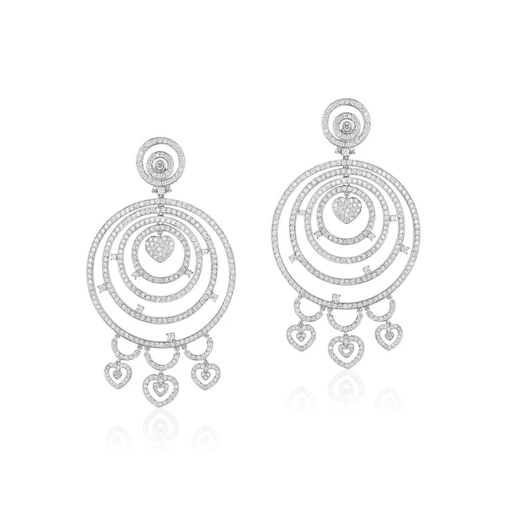 Andreoli White Gold Amore Heart Earrings R-PDA267