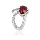 Andreoli White Gold Amore Ruby Heart Ring R-CDZ199 #2