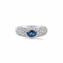 Andreoli White Gold Blue Sapphire Engagement Ring R129