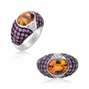 Andreoli White Gold Citrine And Pink Sapphire Ring R1041 #2