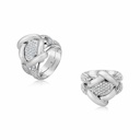 Andreoli White Gold Criss Cross Diamond Ring R2826-8 #2
