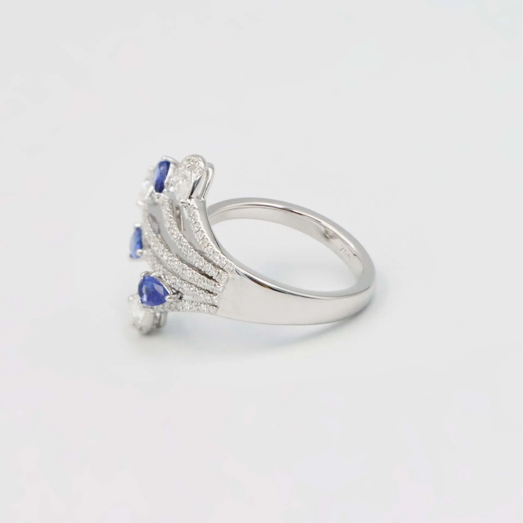 Frost Fratelli White Gold Diamond & Sapphire Cocktail Ring #2