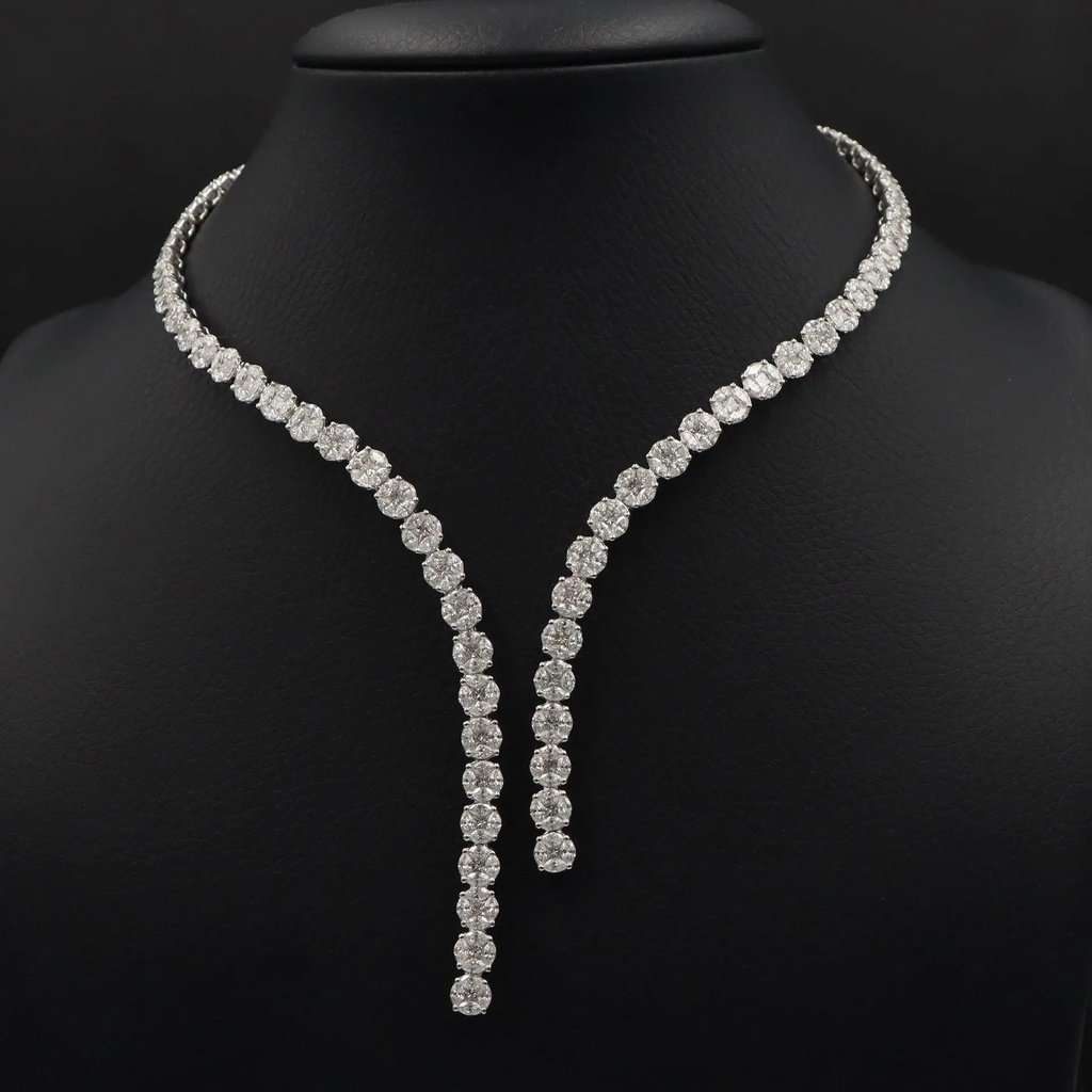 Frost Fratelli White Gold Diamond Cocktail Necklace EAN-1507 #2