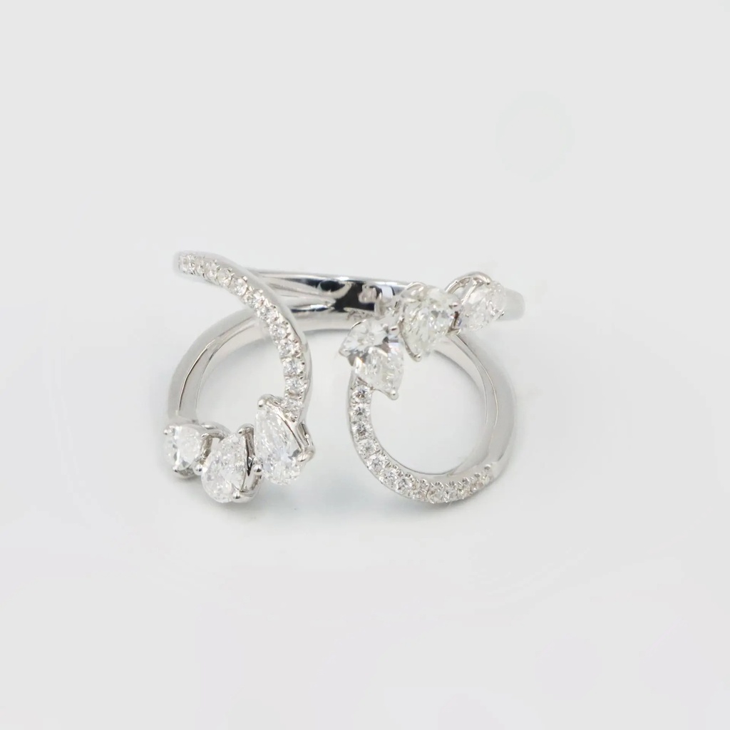 Frost Fratelli White Gold Diamond Cocktail Ring #4