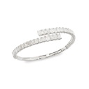 Frost Fratelli White Gold Diamond Emerald Cut Crosover Bangle RAB-10076
