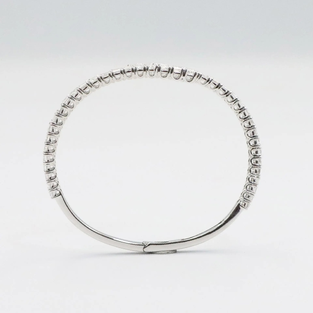 Frost Fratelli White Gold Diamond Emerald Cut Crosover Bangle RAB-10076 #2