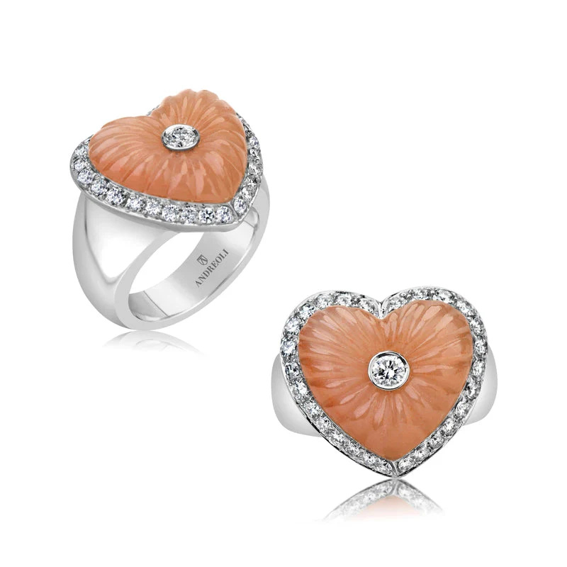 Andreoli White Gold Eosite Heart Shape Ring R3313 #2