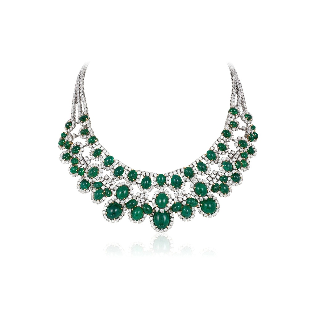 Andreoli White Gold Garden Of Eden Emerald Necklace N4891