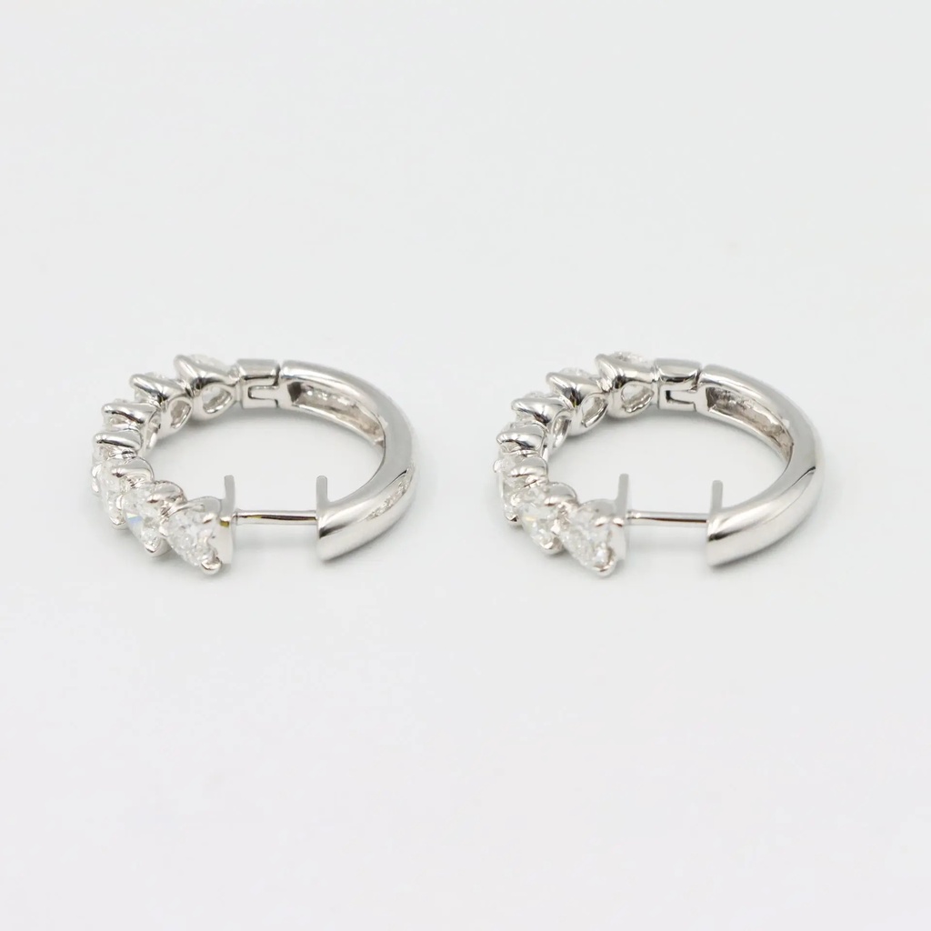 Frost Fratelli White Gold Heart Shape Diamond Hoop Earrings EAER-1819 #2
