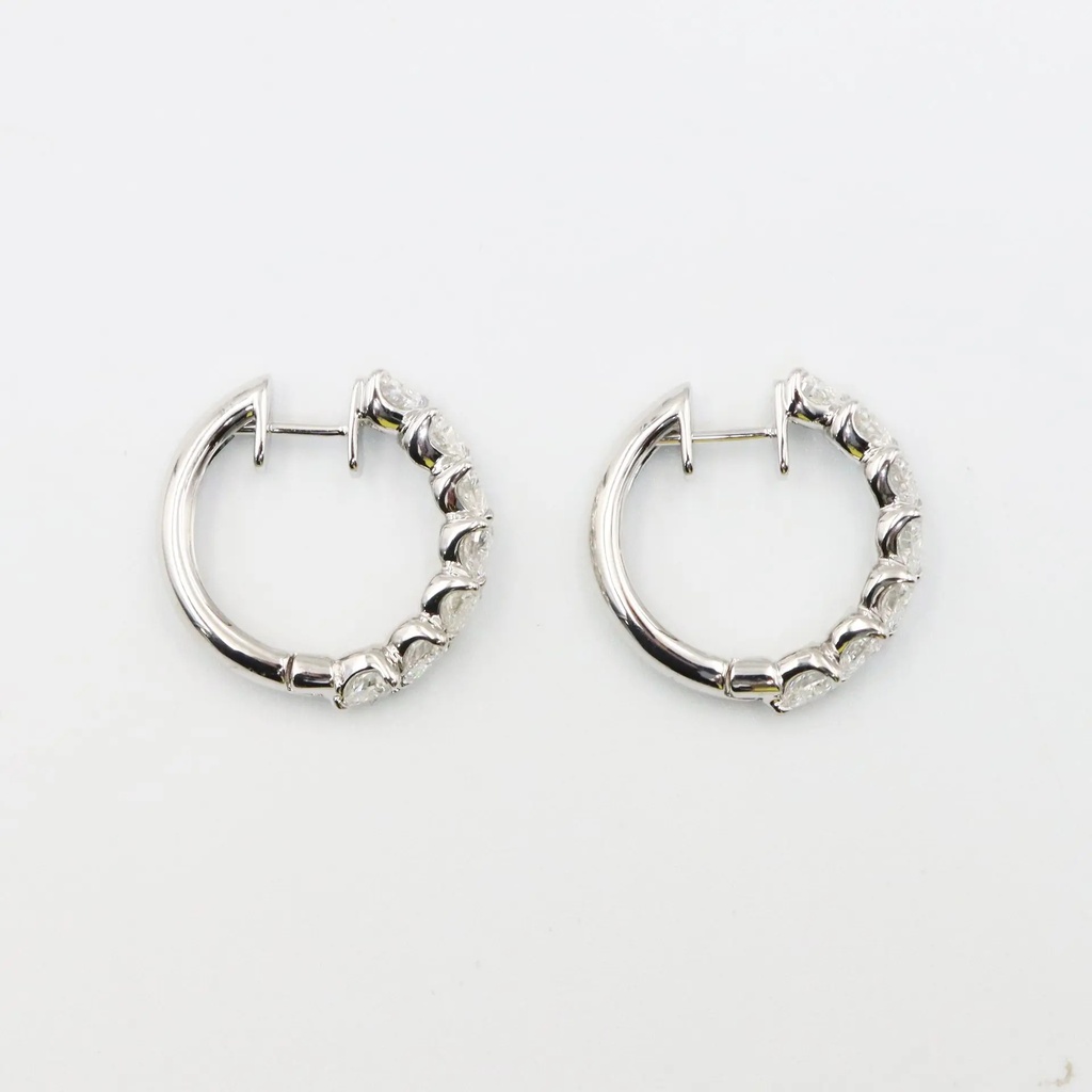 Frost Fratelli White Gold Heart Shape Diamond Hoop Earrings EAER-1819 #4