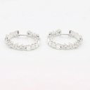 Frost Fratelli White Gold Mixed Cut Diamond Hoop Earrings RAER-11118.1 #3