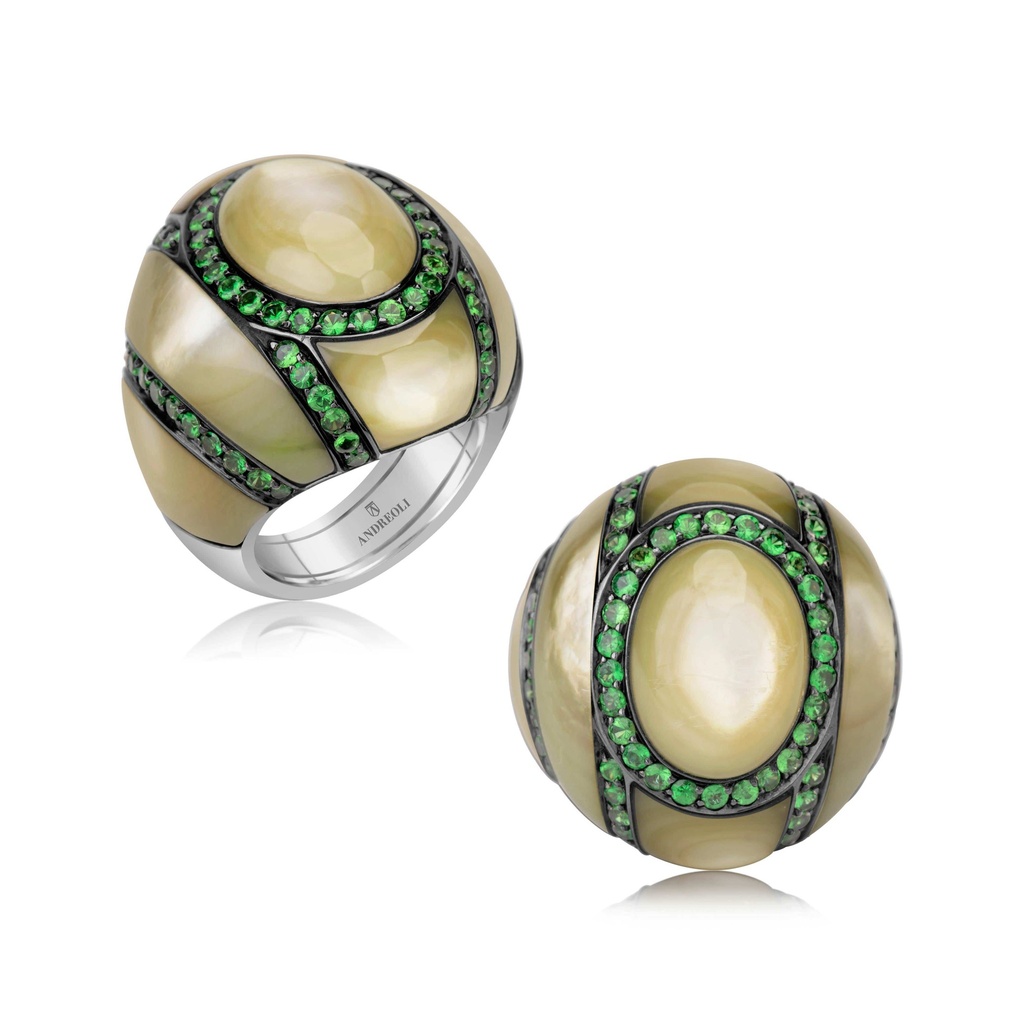 Andreoli White Gold Mother Of Pearl Ring R3467 #2