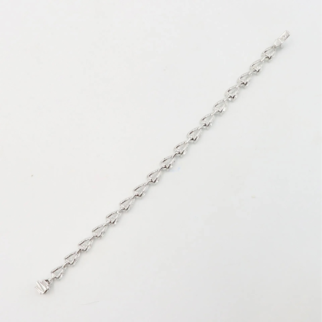 Frost Fratelli White Gold Pear Shape Diamond Tennis Bracelet RABR-11229 #2