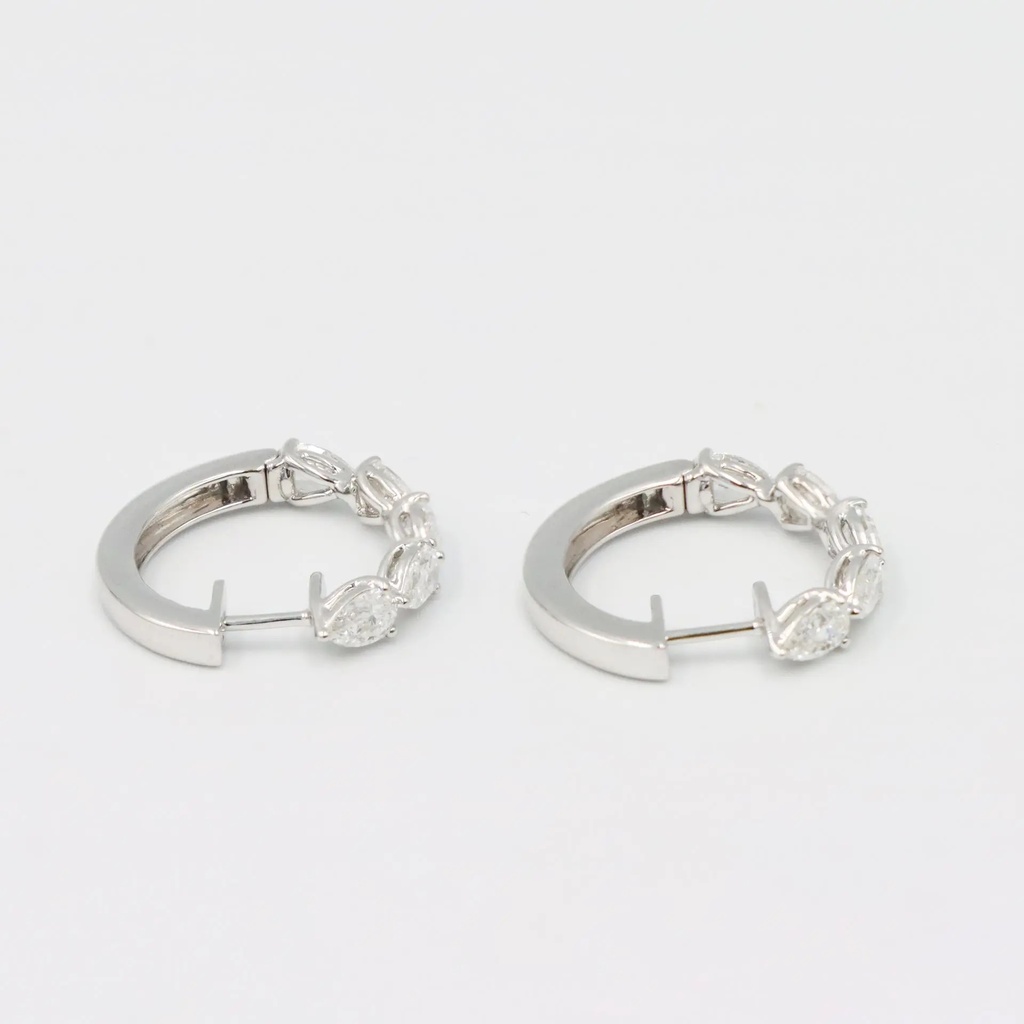 Frost Fratelli White Gold Pear Shape Hoop Earrings EAER-1836 #2