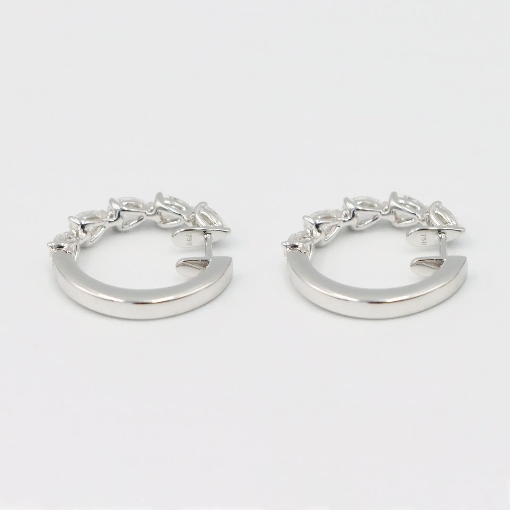 Frost Fratelli White Gold Pear Shape Hoop Earrings EAER-1836 #3