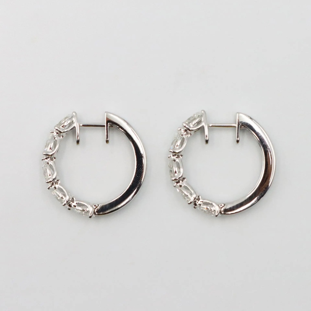 Frost Fratelli White Gold Pear Shape Hoop Earrings EAER-1836 #4
