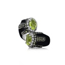 Andreoli White Gold Peridot Black Enamel Ring R5647 #2