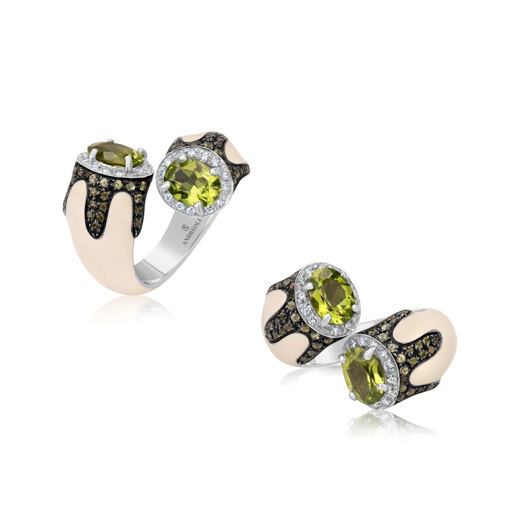 Andreoli White Gold Peridot Ring R5453 #2
