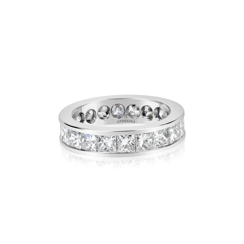Andreoli White Gold Princess Cut Diamond Eternity Band R603 #2