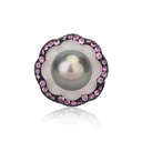 Andreoli White Gold Tahitian Pearl And Pink Sapphire Ring R1323