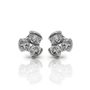 Frost Fratelli White Gold Trio Oval Diamond Stud Earrings EAER-1789