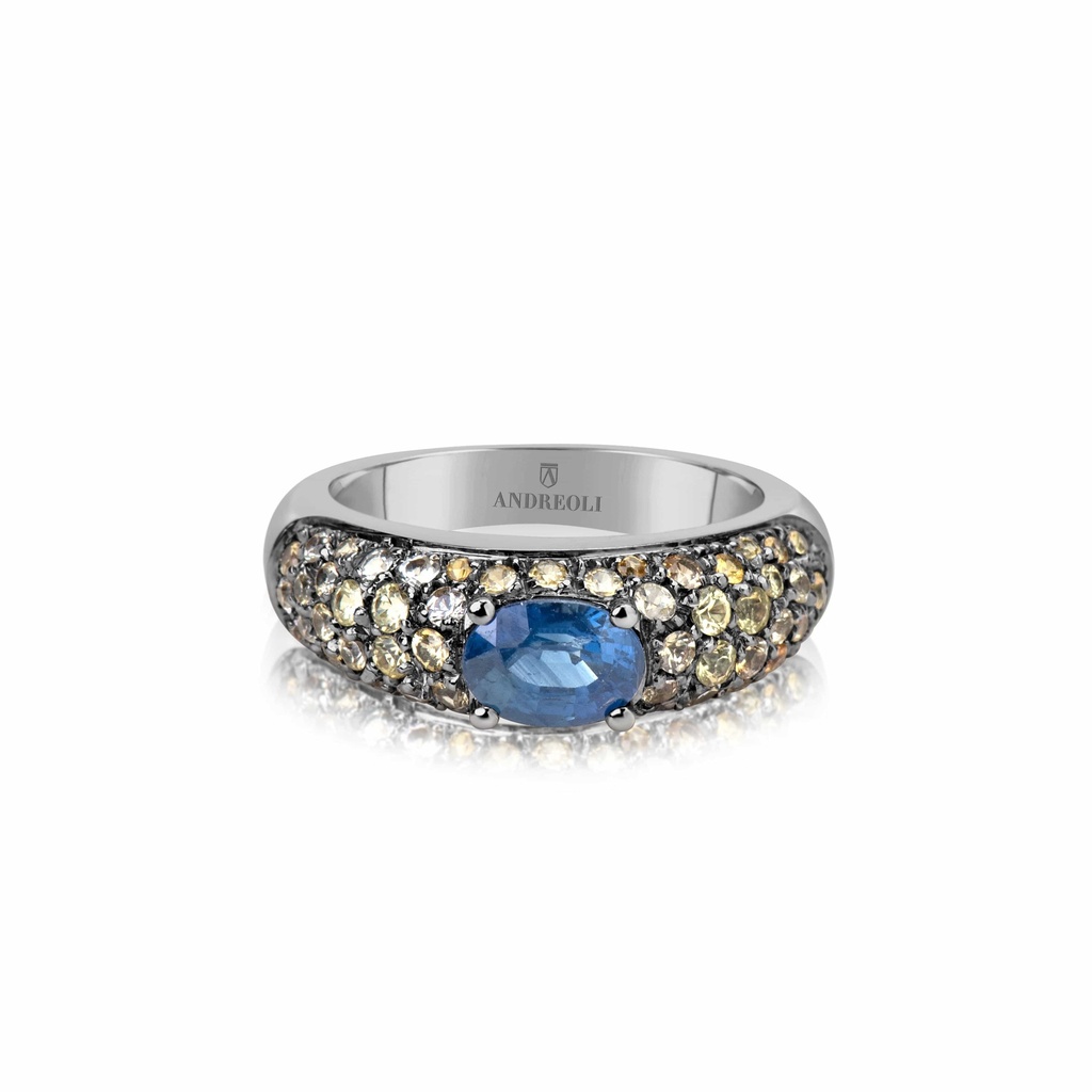 Andreoli White Gold Yellow Sapphire Engagement Ring R716