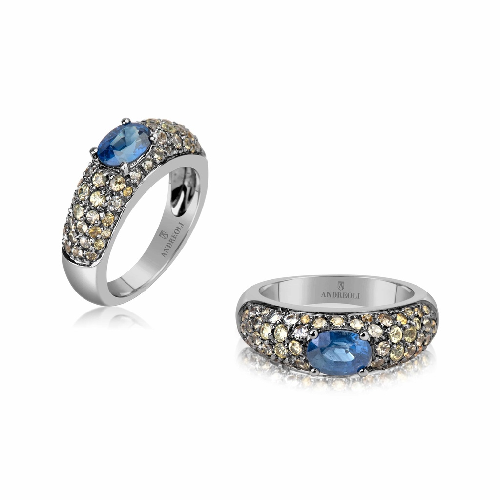 Andreoli White Gold Yellow Sapphire Engagement Ring R716 #2