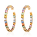 Andreoli Yellow Gold Arcobaleno Sapphire Hoops E-CDZ461