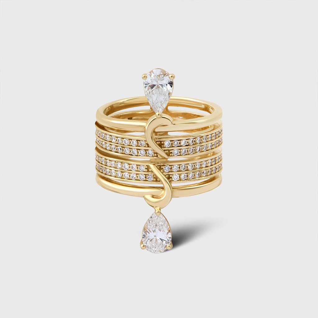 Jany Marcelle Yellow Gold Celestial Ring