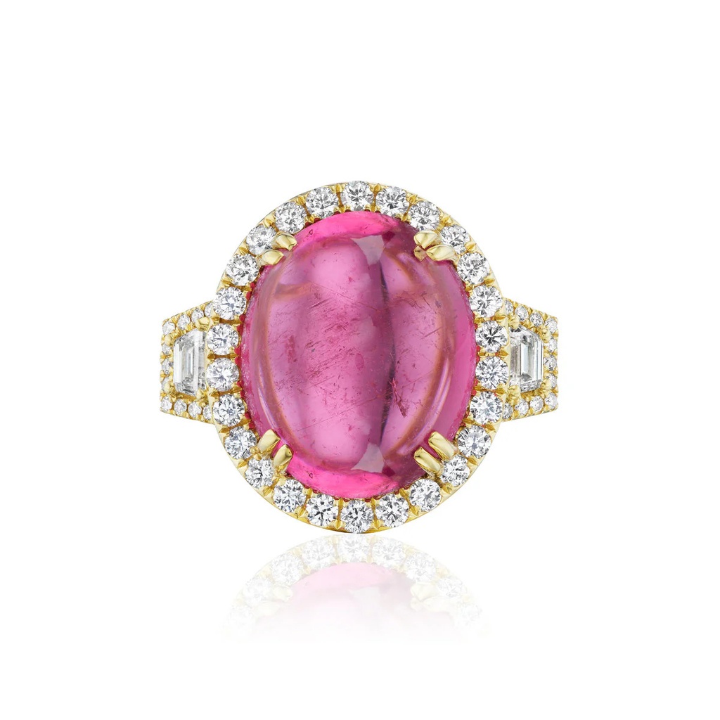 Andreoli Yellow Gold Elettra Rubellite Ring R-KR16809-R