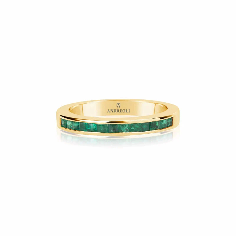 Andreoli Yellow Gold Emerald Pinky Ring R2118 #2