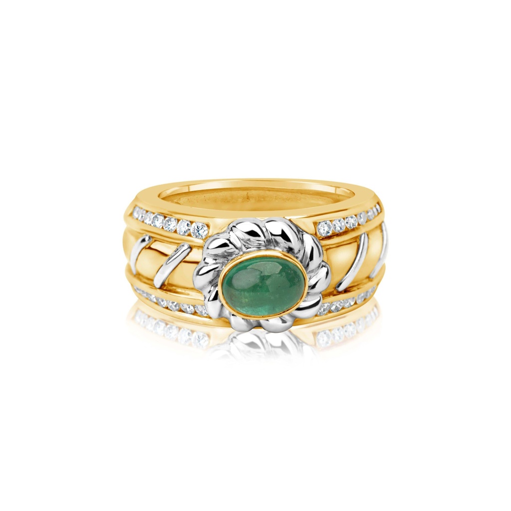 Andreoli Yellow Gold Emerald Yellow Gold Ring R1179