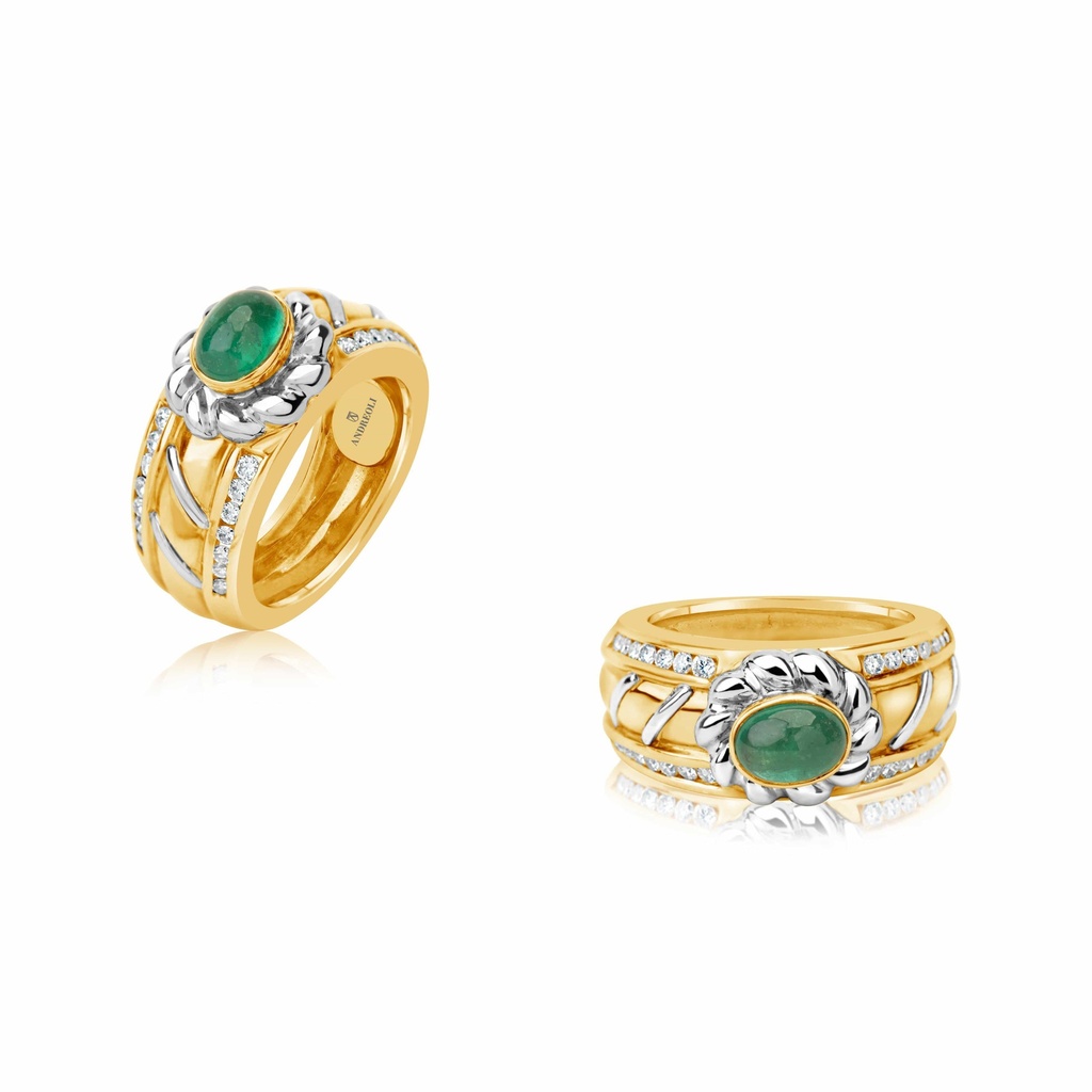 Andreoli Yellow Gold Emerald Yellow Gold Ring R1179 #2