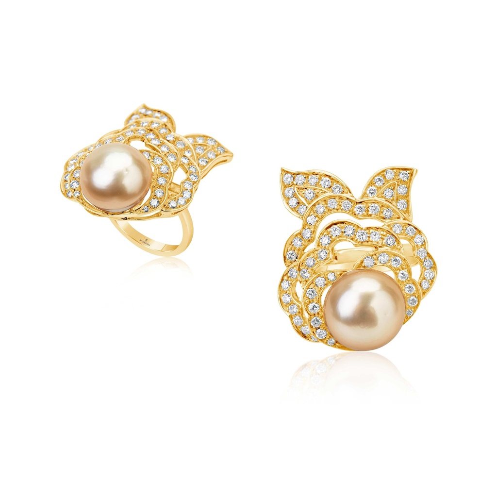 Andreoli Yellow Gold Golden Pearl Ring Yellow Gold R113 #2