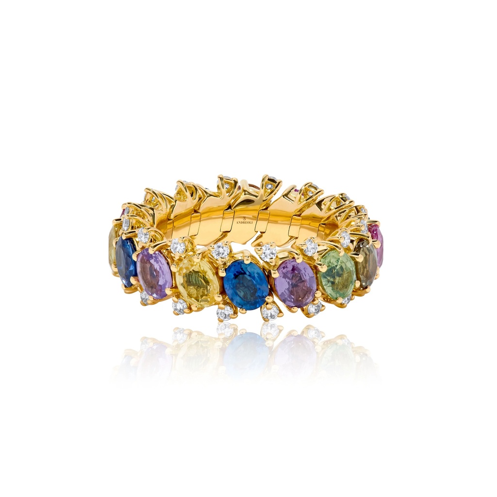 Andreoli Yellow Gold Rosa Eternity Band R-PDA5170-1